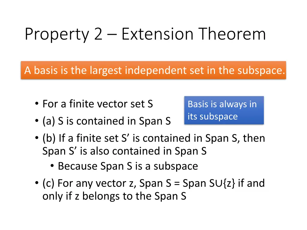 property 2 extension theorem 1
