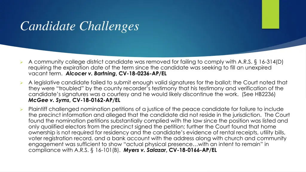 candidate challenges