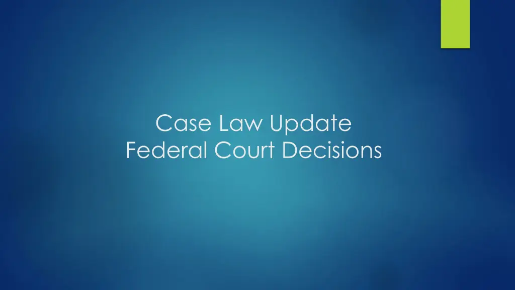 case law update federal court decisions