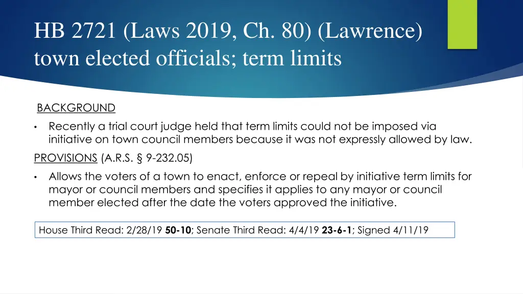hb 2721 laws 2019 ch 80 lawrence town elected