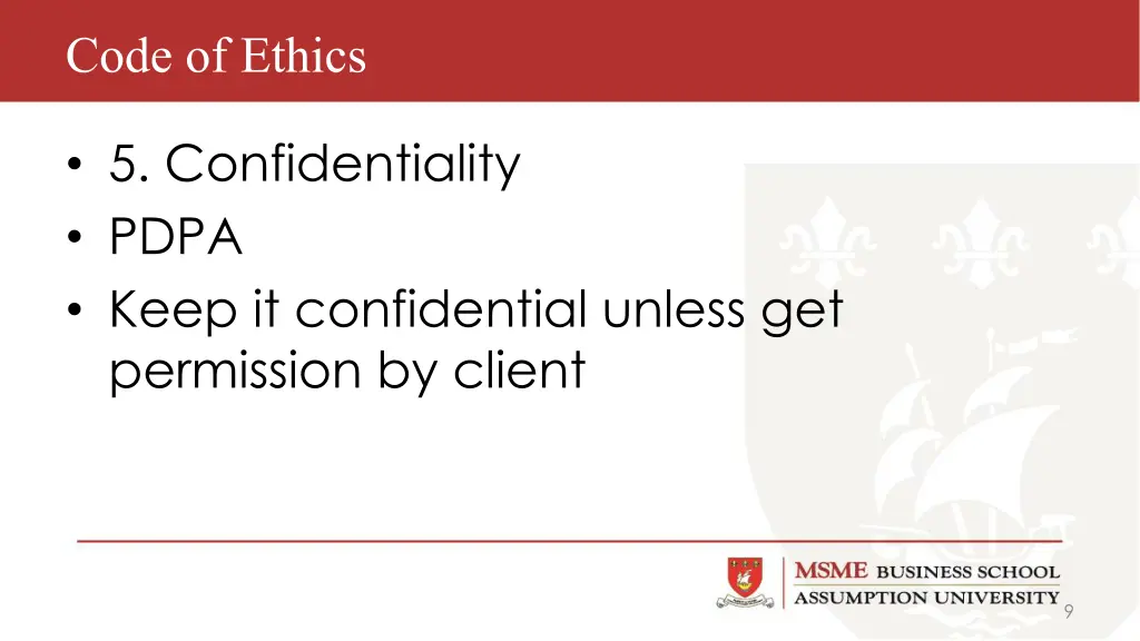 code of ethics 5