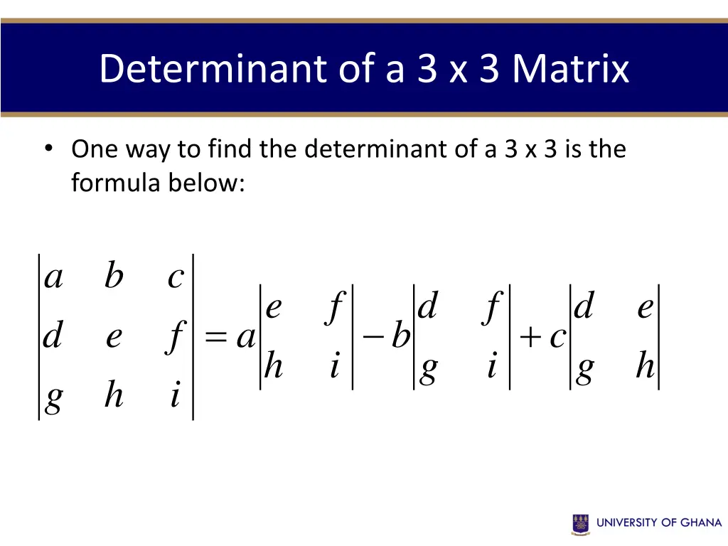 determinant of a 3 x 3 matrix