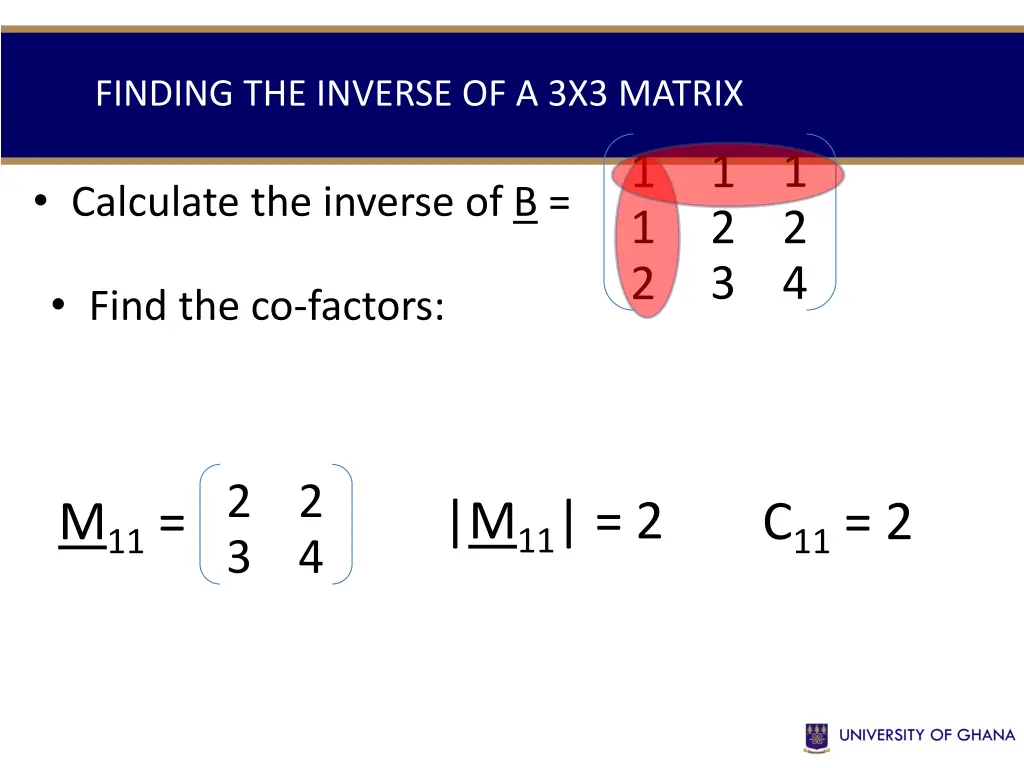 finding the inverse of a 3x3 matrix