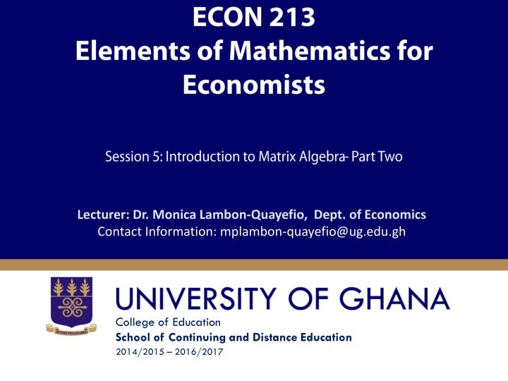 lecturer dr monica lambon quayefio dept