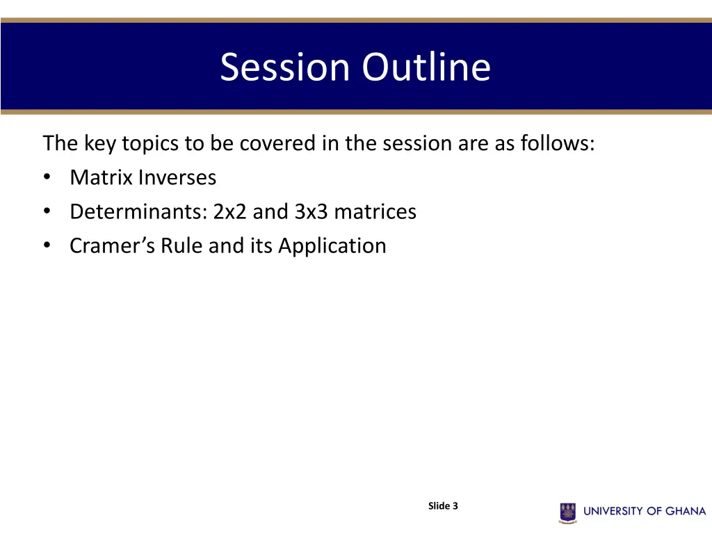 session outline