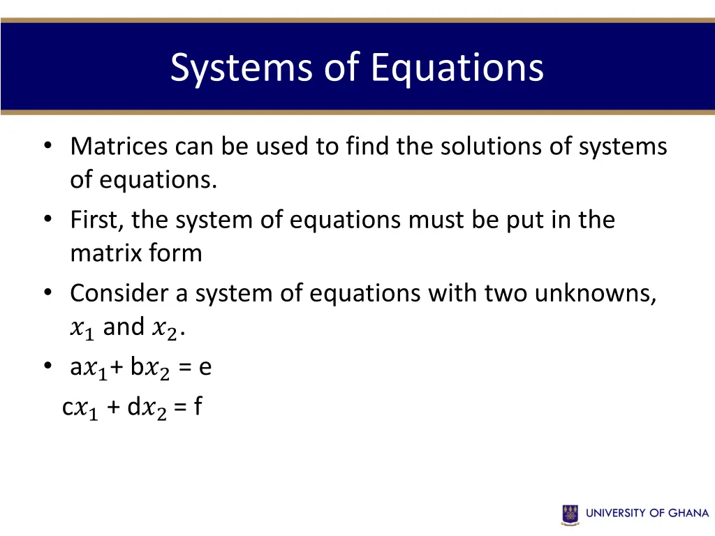 systems of equations