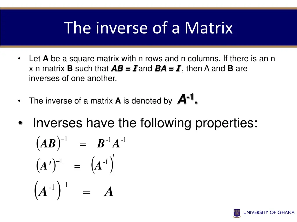the inverse of a matrix 1