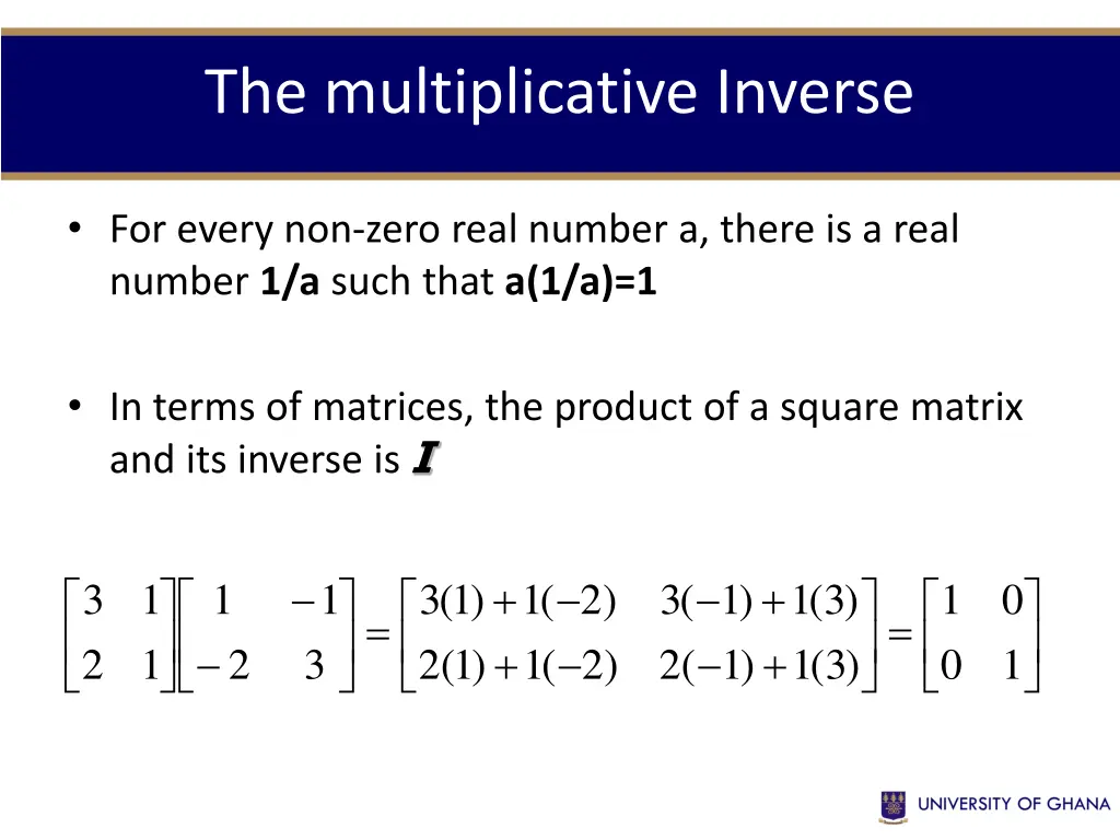 the multiplicative inverse