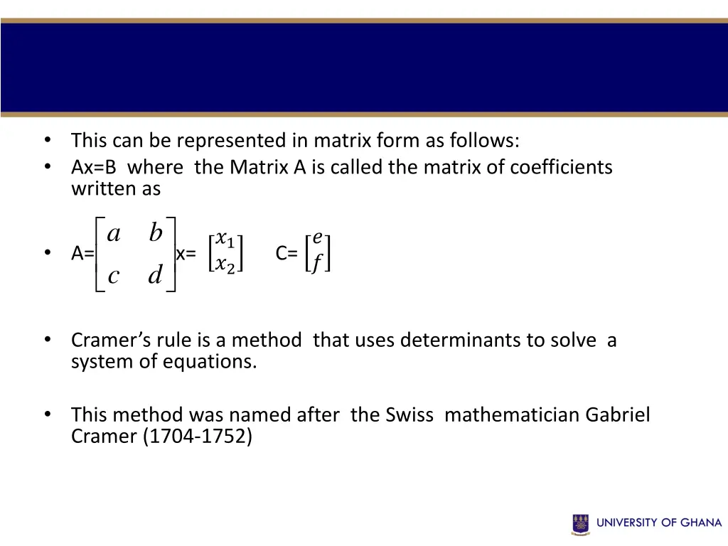 this can be represented in matrix form as follows