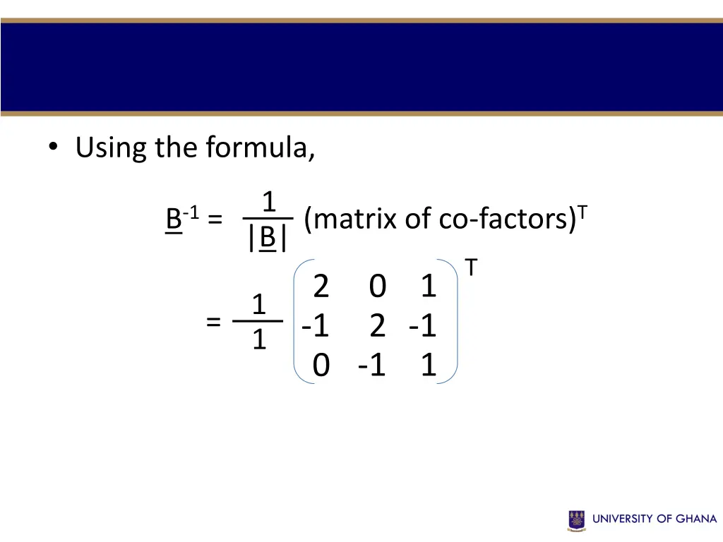 using the formula 1