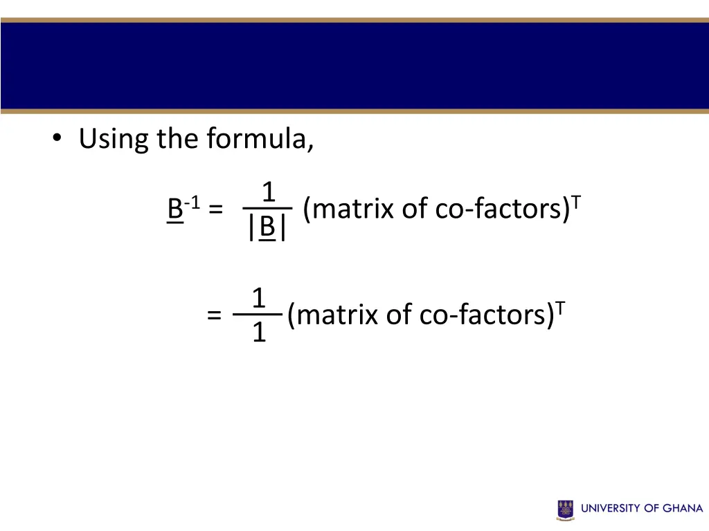 using the formula