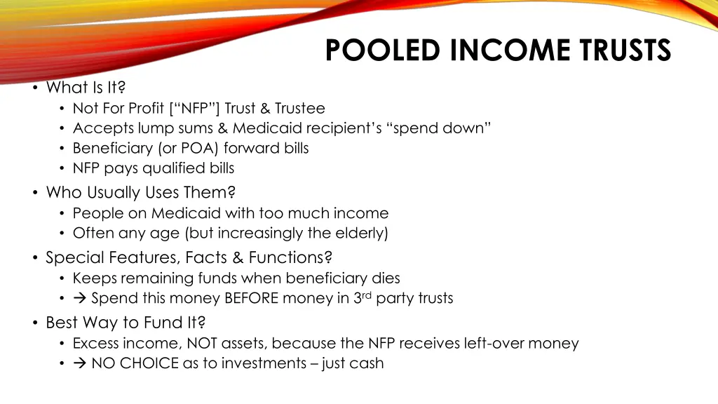 pooled income trusts