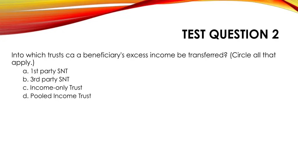 test question 2