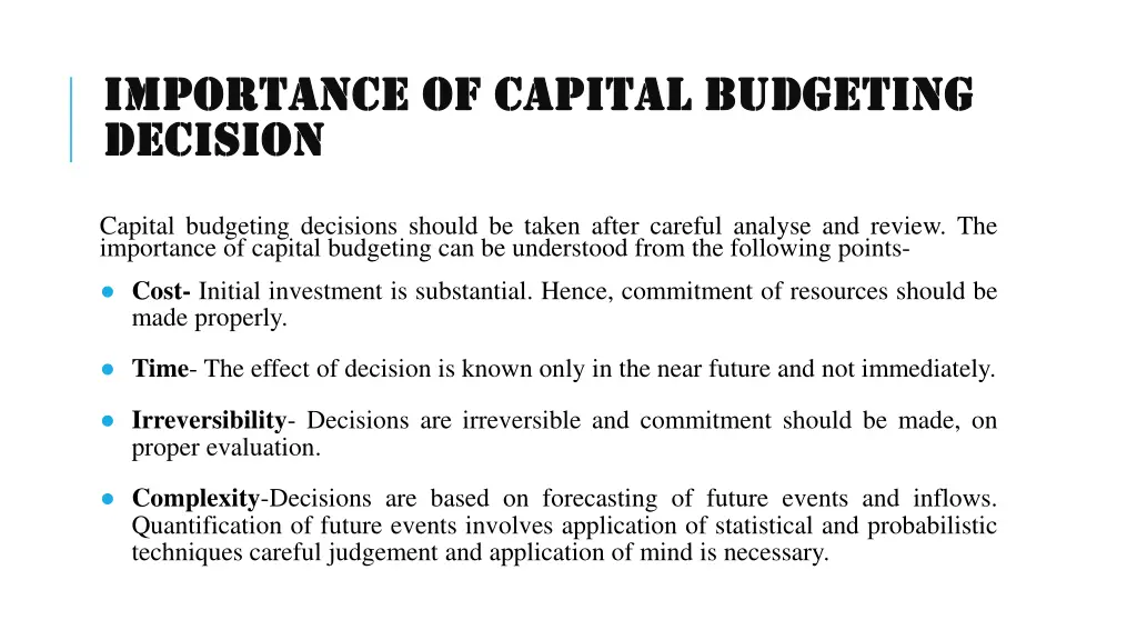 importance of capital budgeting importance