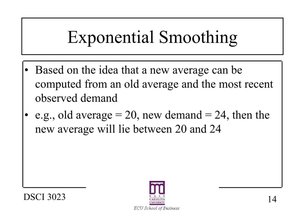exponential smoothing
