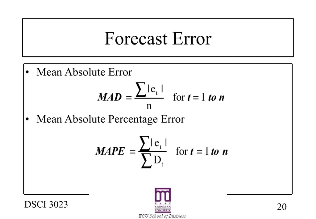 forecast error 1