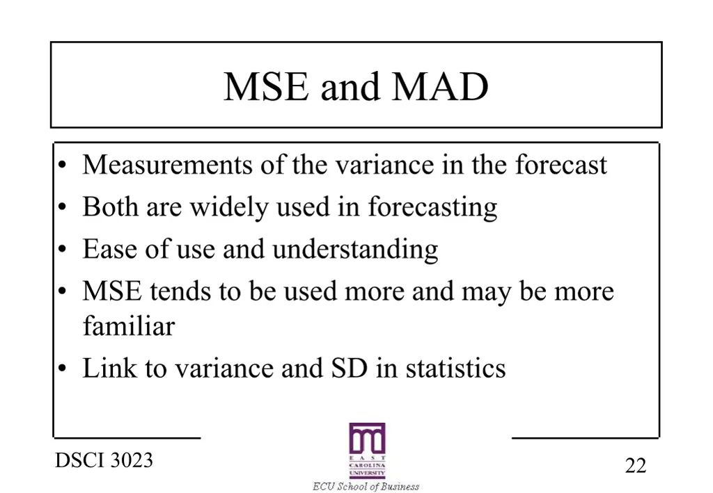 mse and mad