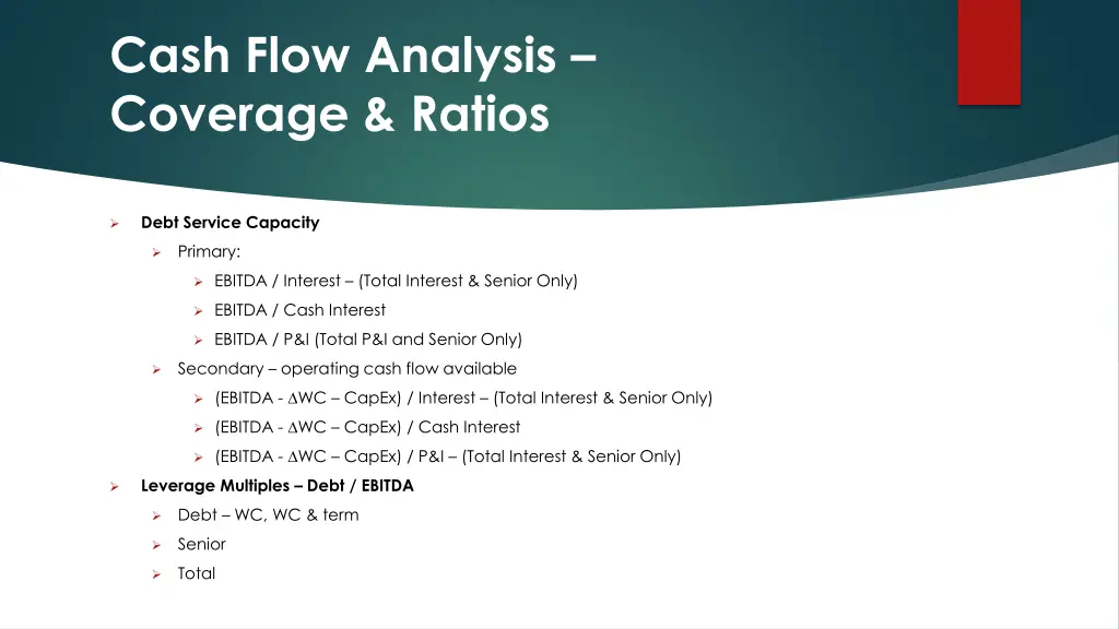cash flow analysis coverage ratios