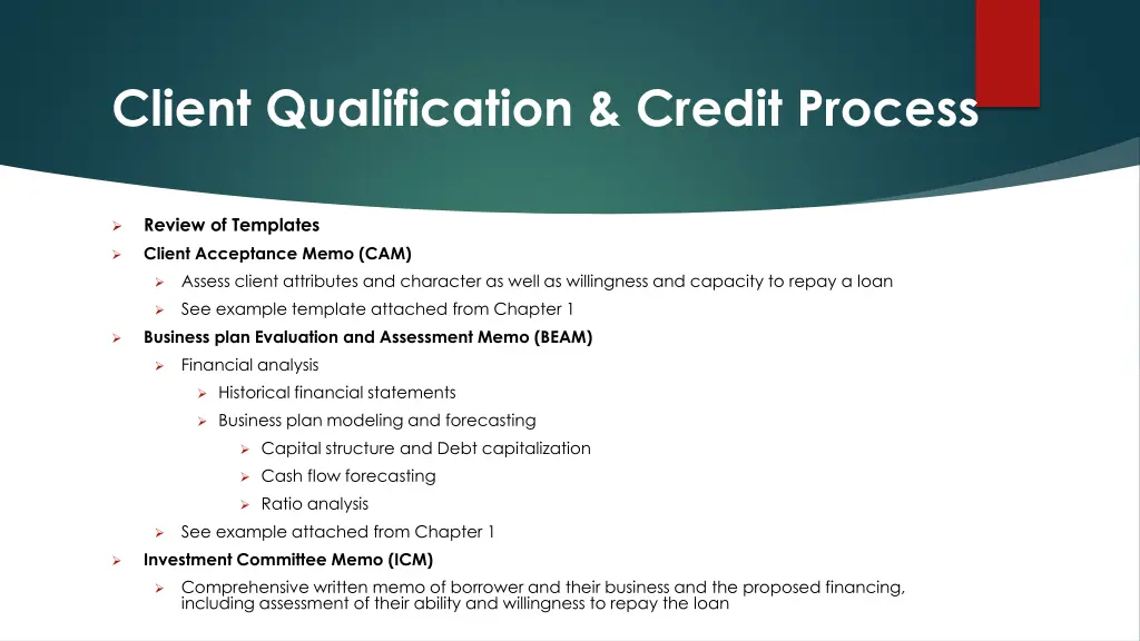 client qualification credit process