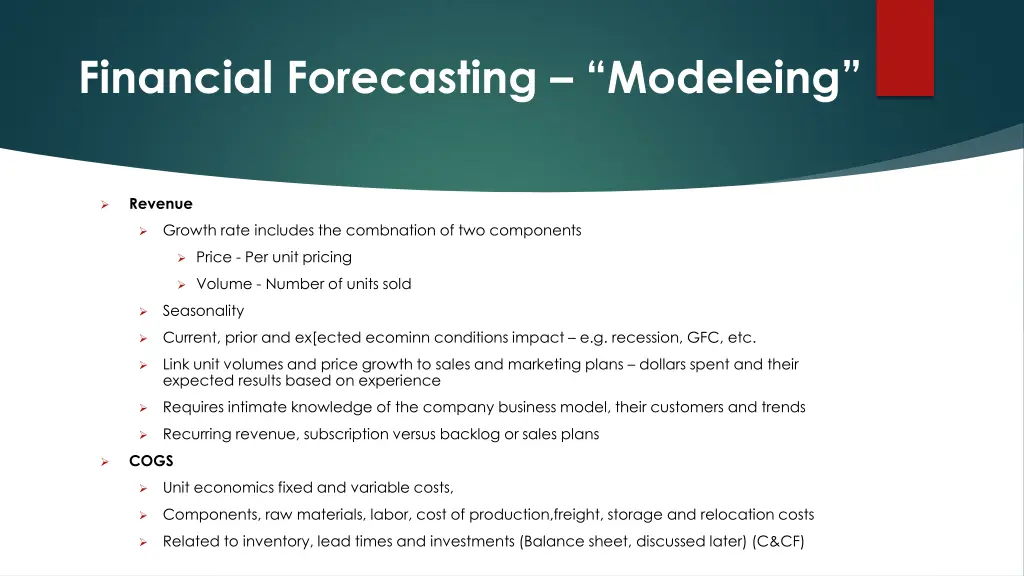 financial forecasting modeleing 1