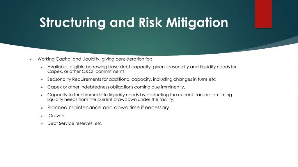 structuring and risk mitigation 1