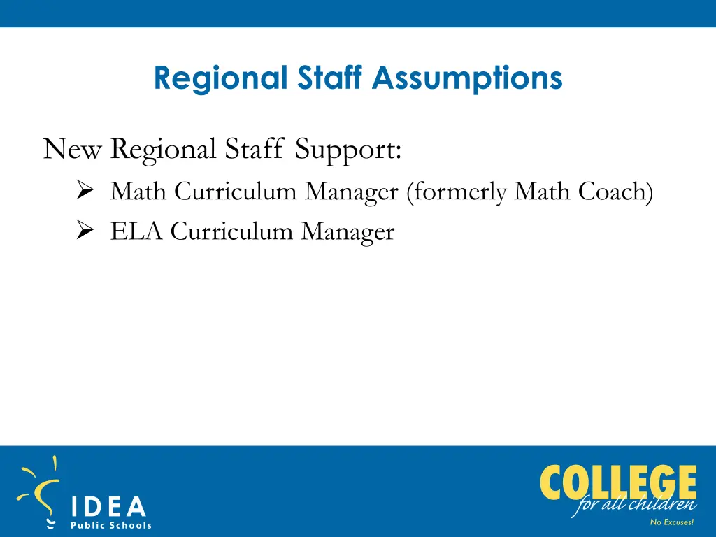 regional staff assumptions