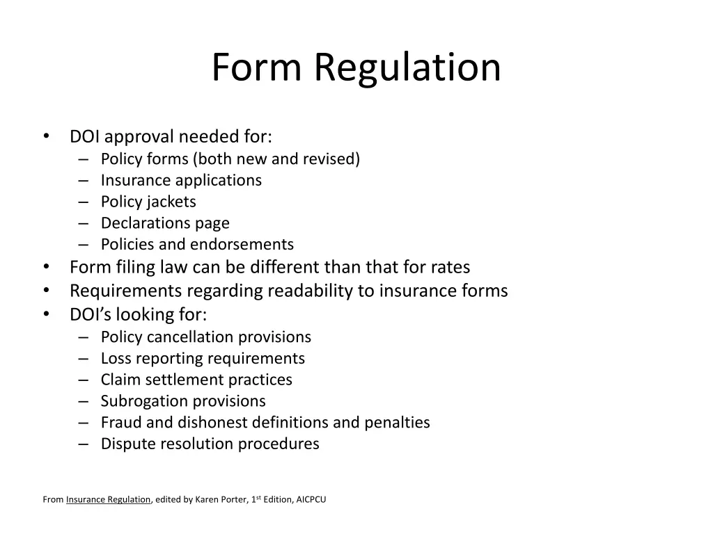 form regulation