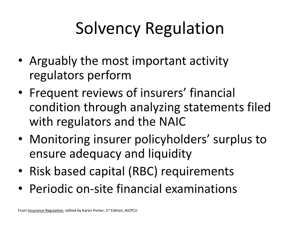 solvency regulation