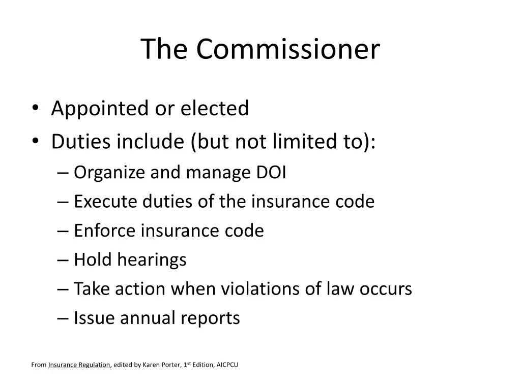 the commissioner