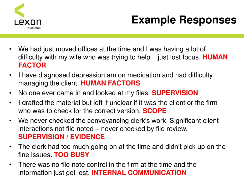 example responses 1