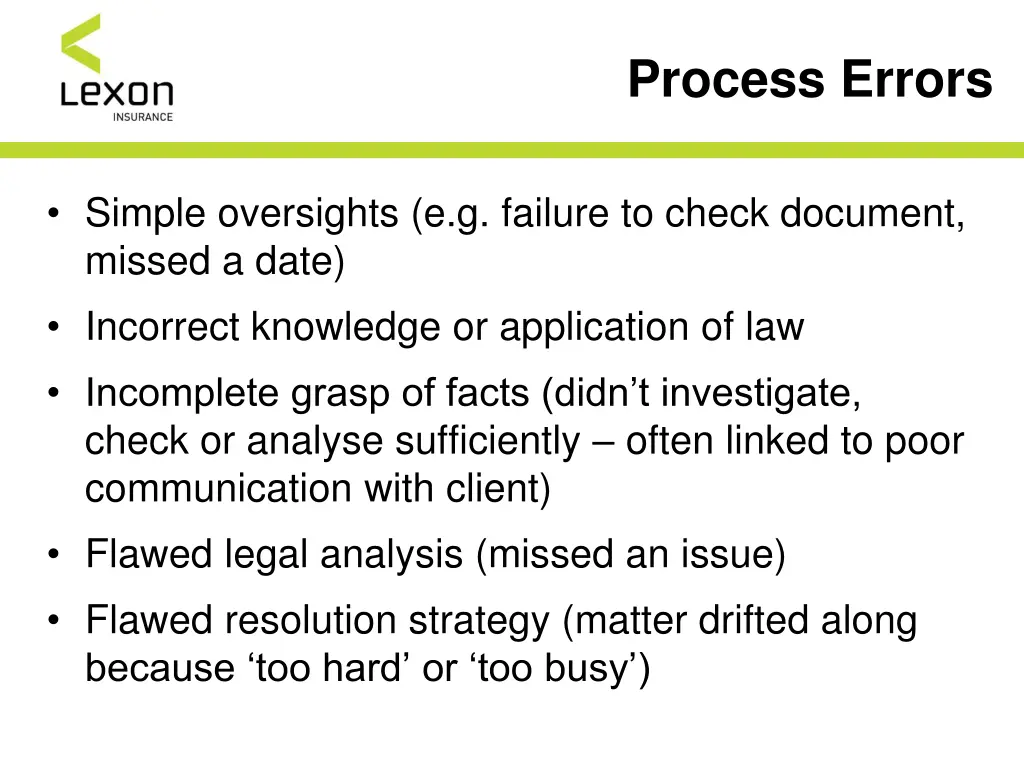 process errors