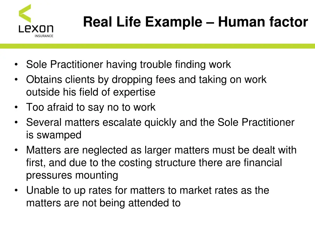real life example human factor