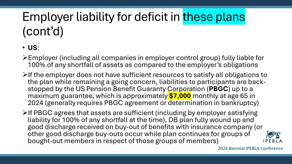 employer liability for deficit in these plans 1