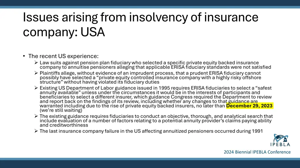 issues arising from insolvency of insurance 1