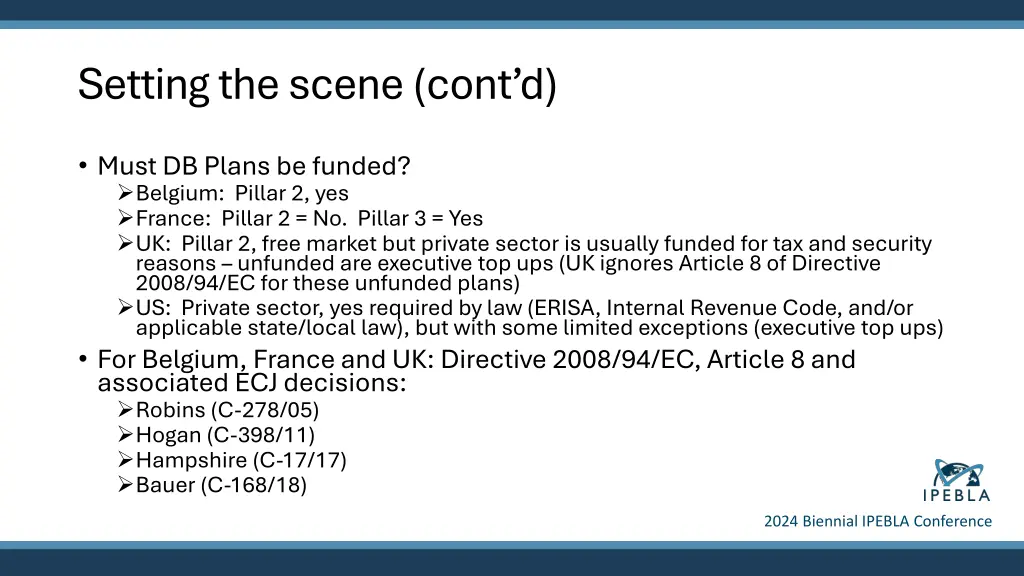 setting the scene cont d
