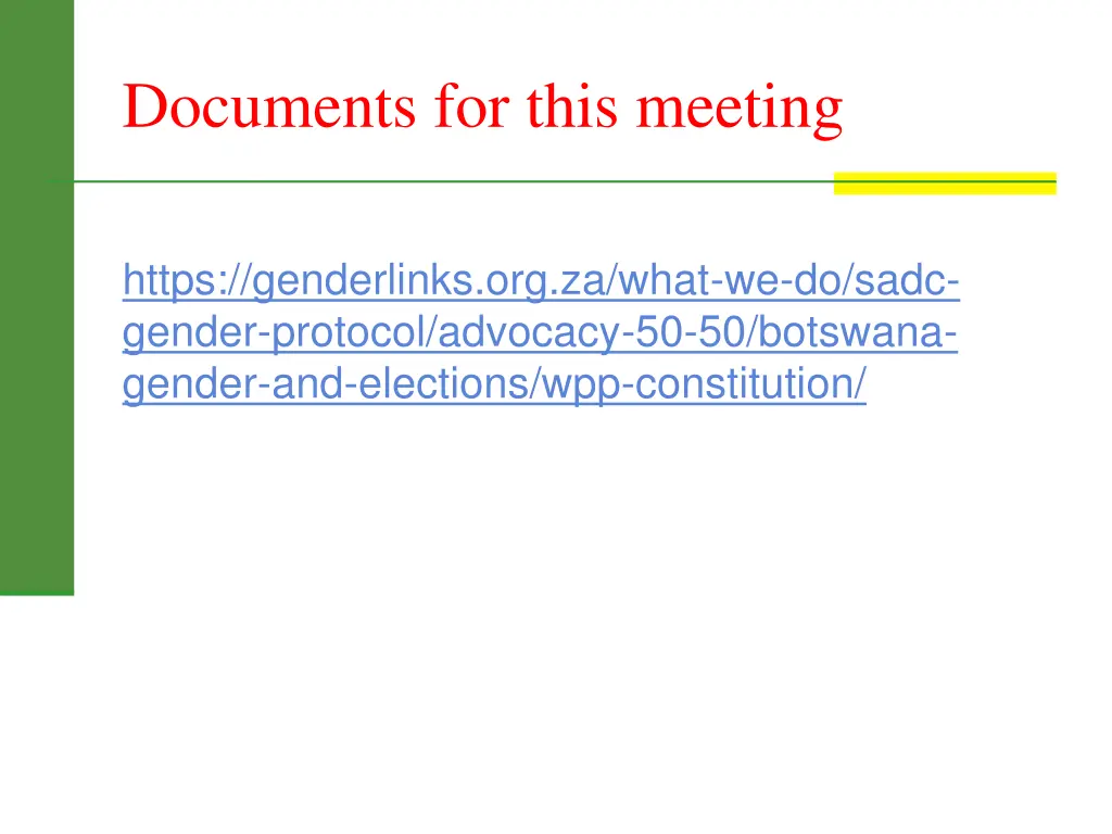 documents for this meeting