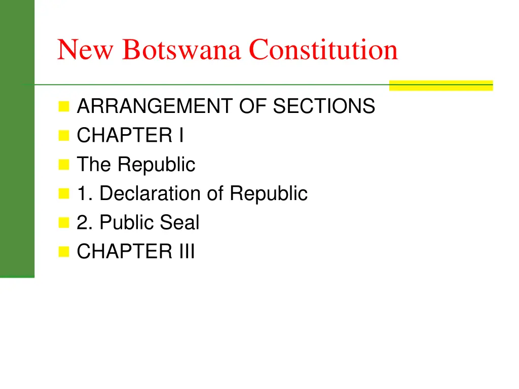 new botswana constitution