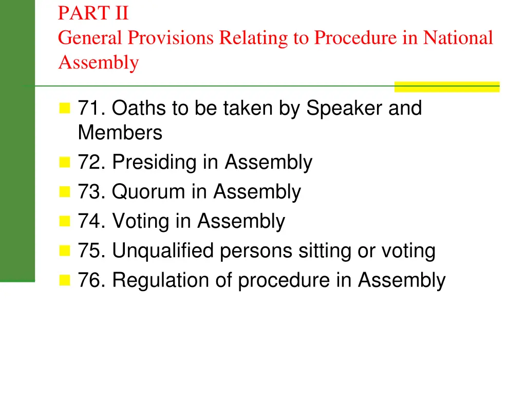 part ii general provisions relating to procedure