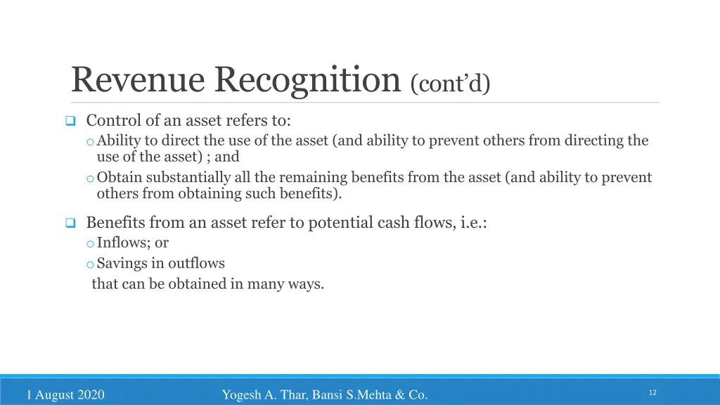 revenue recognition cont d