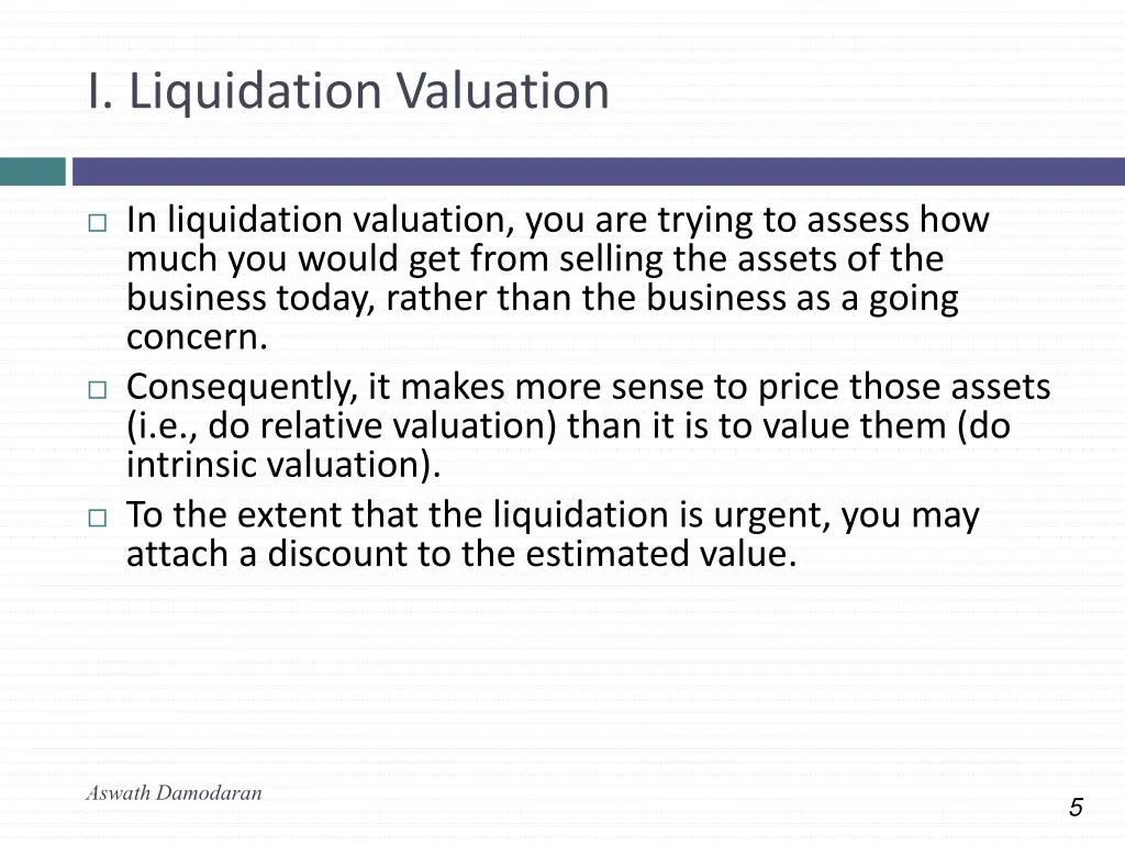 i liquidation valuation