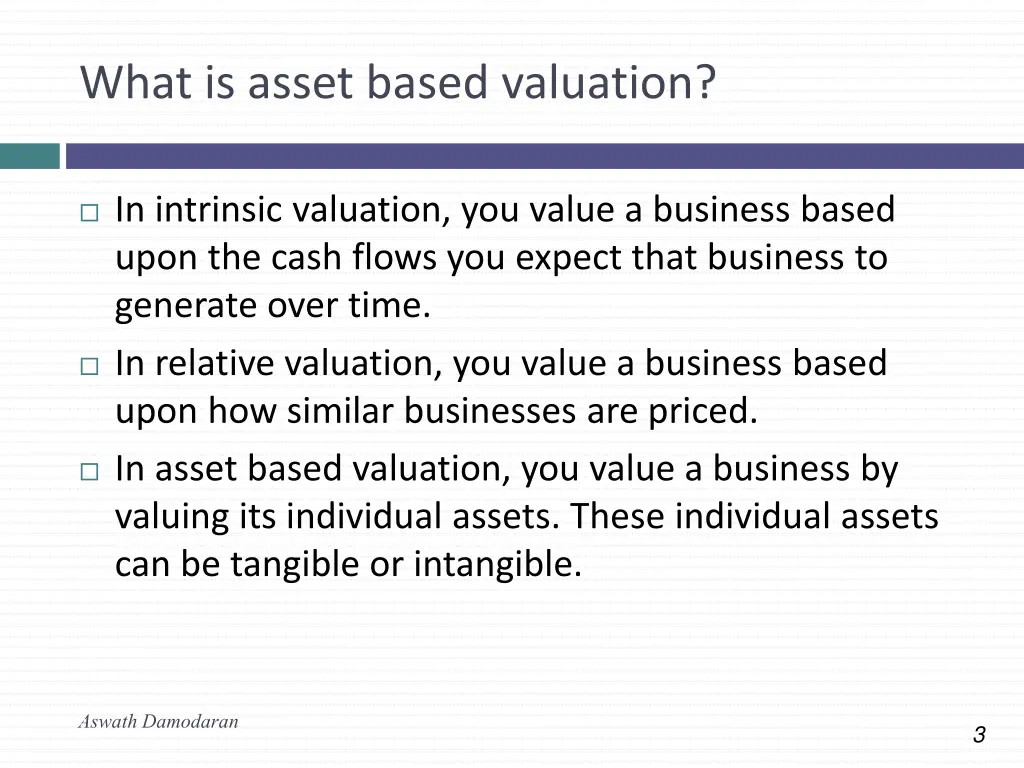 what is asset based valuation