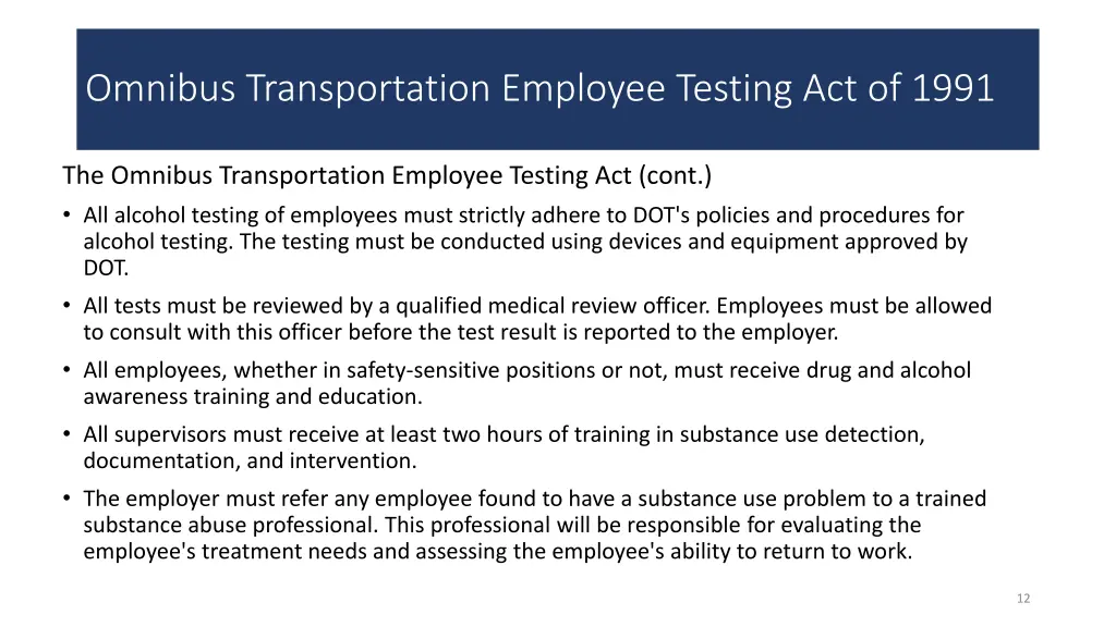 omnibus transportation employee testing 2