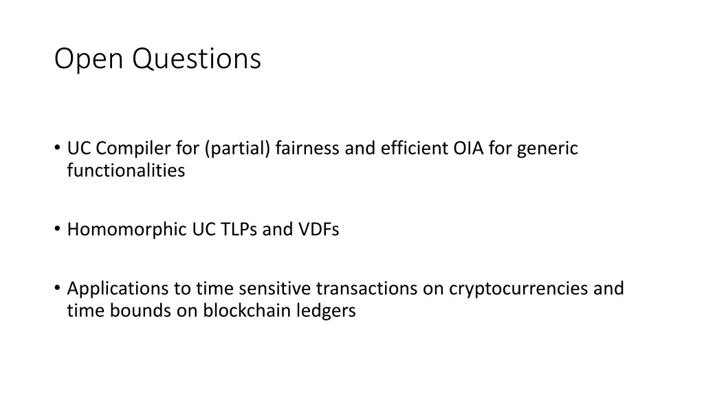 open questions