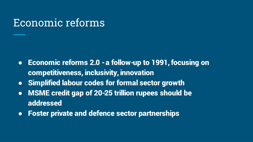 economic reforms