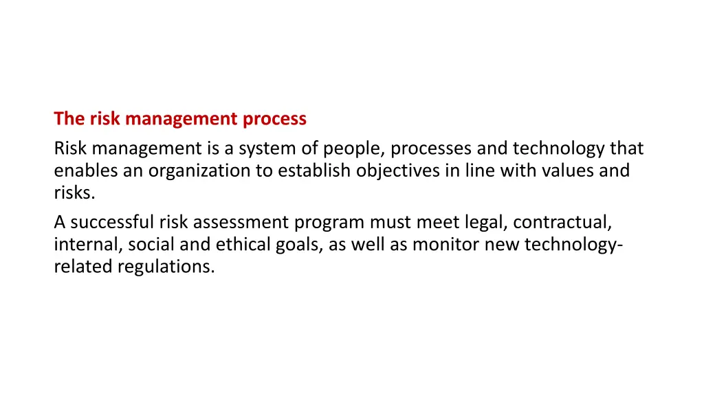 the risk management process risk management