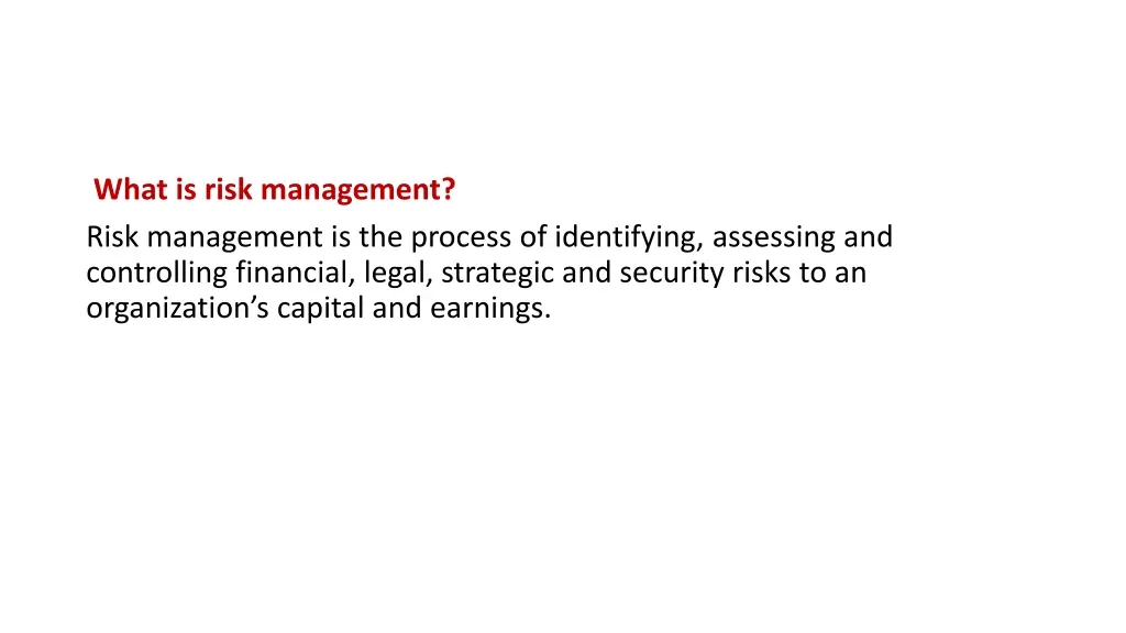 what is risk management risk management