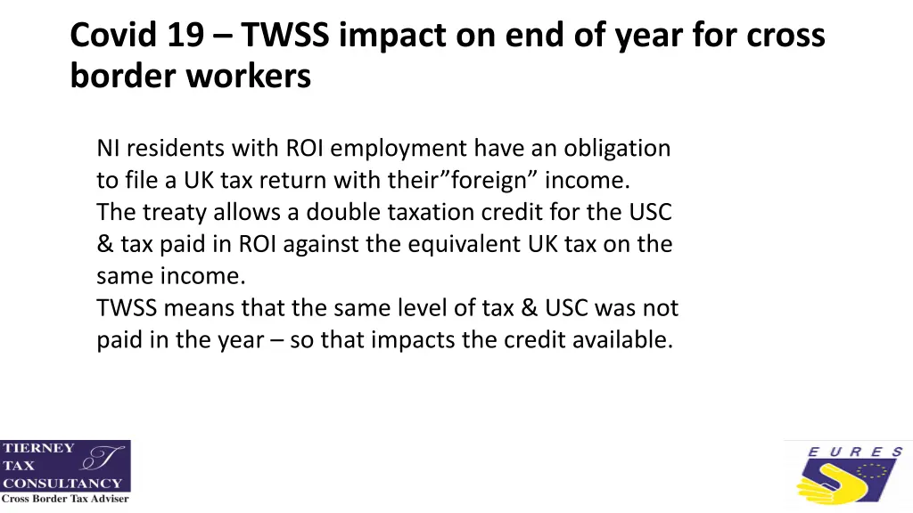 covid 19 twss impact on end of year for cross