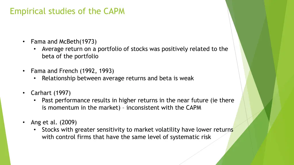 empirical studies of the capm