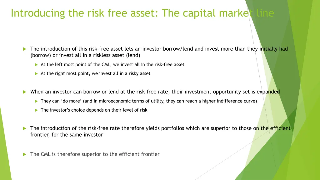 introducing the risk free asset the capital 3