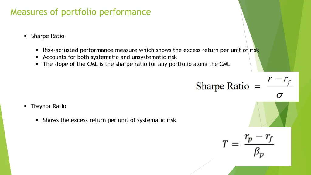 measures of portfolio performance